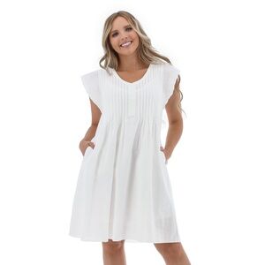 Aventura Women’s size Large Devon White Organic Cotton Dress